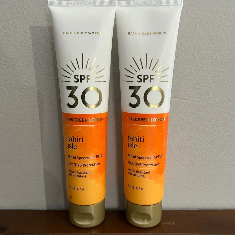 Bath & Body Works Tahiti Isle Sunscreen Lotion SPF 30 6oz 2-Pack Bundle